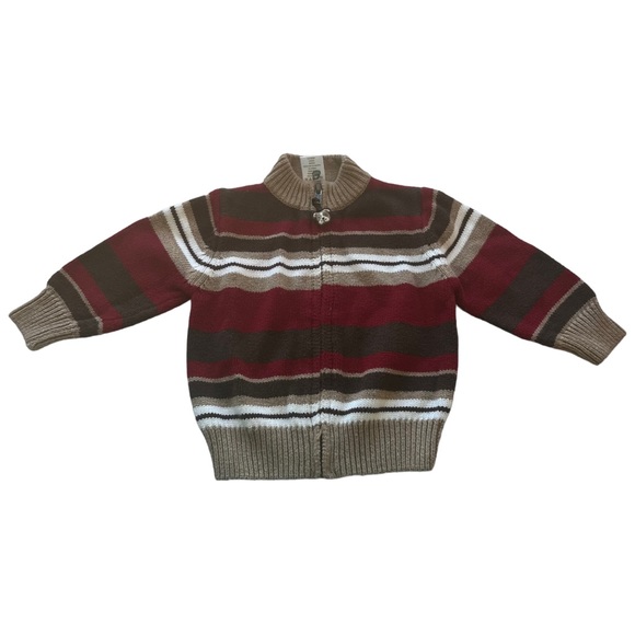 Gymboree Striped Knit Sweater Zip up Cardigan Size 12 - 18 M - Picture 1 of 9
